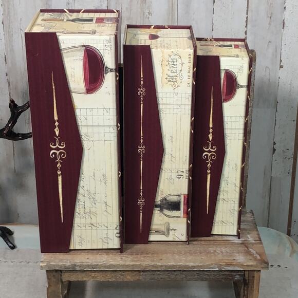 NEW! 3-Pc Wine Themed Nesting Home Decor or Gift Boxes - Picture 4 of 15